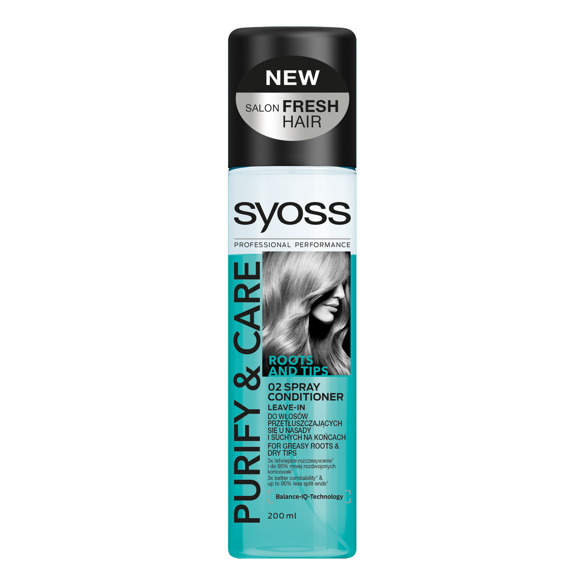 Syoss Purify & Care odżywka do włosów przetłuszczających się i suchych na końcach spray 200ml