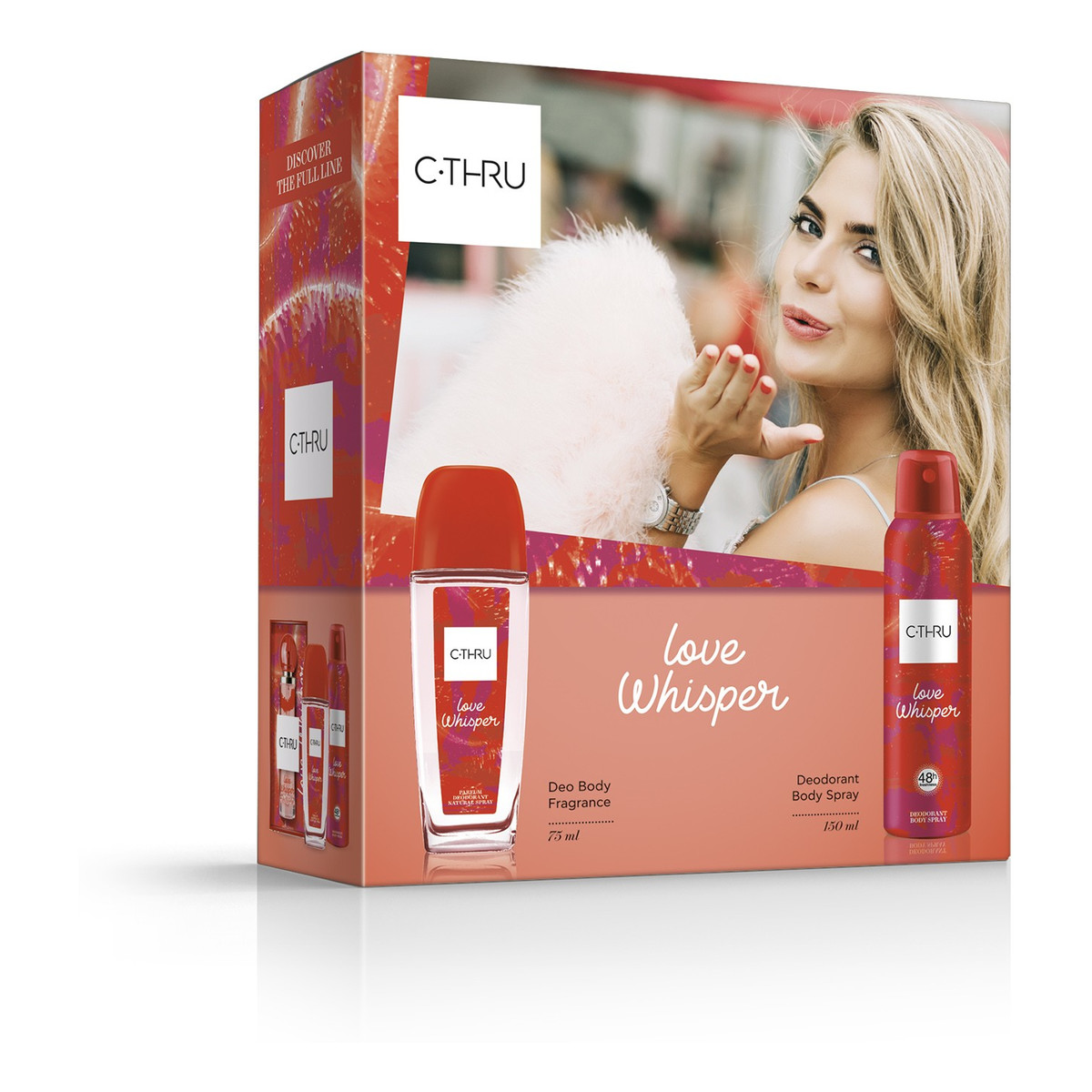 C-Thru Zestaw prezentowy Love Whisper Dezodorant spray 150 ml + Dezodorant naturalny spray 75ml