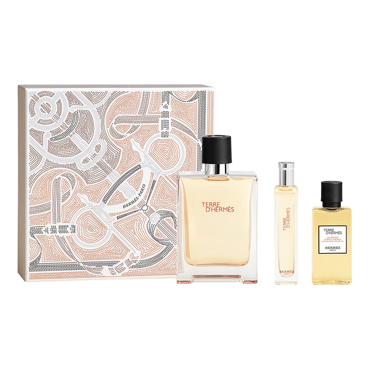 Hermes Terre D'Hermes Zestaw woda toaletowa spray 100ml + woda toaletowa spray 15ml + żel pod prysznic 40ml