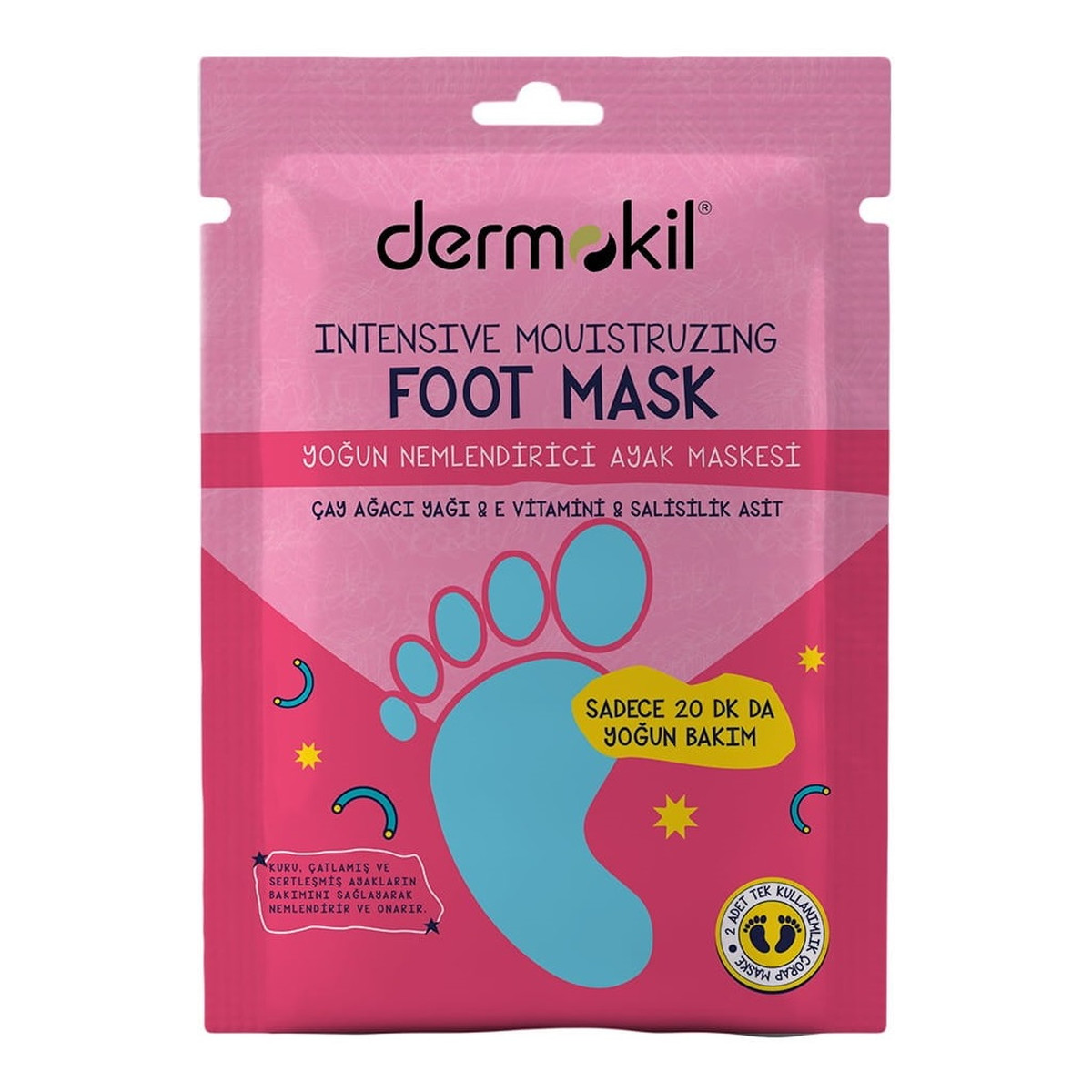 Dermokil Intensive mouistruzing foot mask intensywnie nawilżająca maska do stóp 30ml