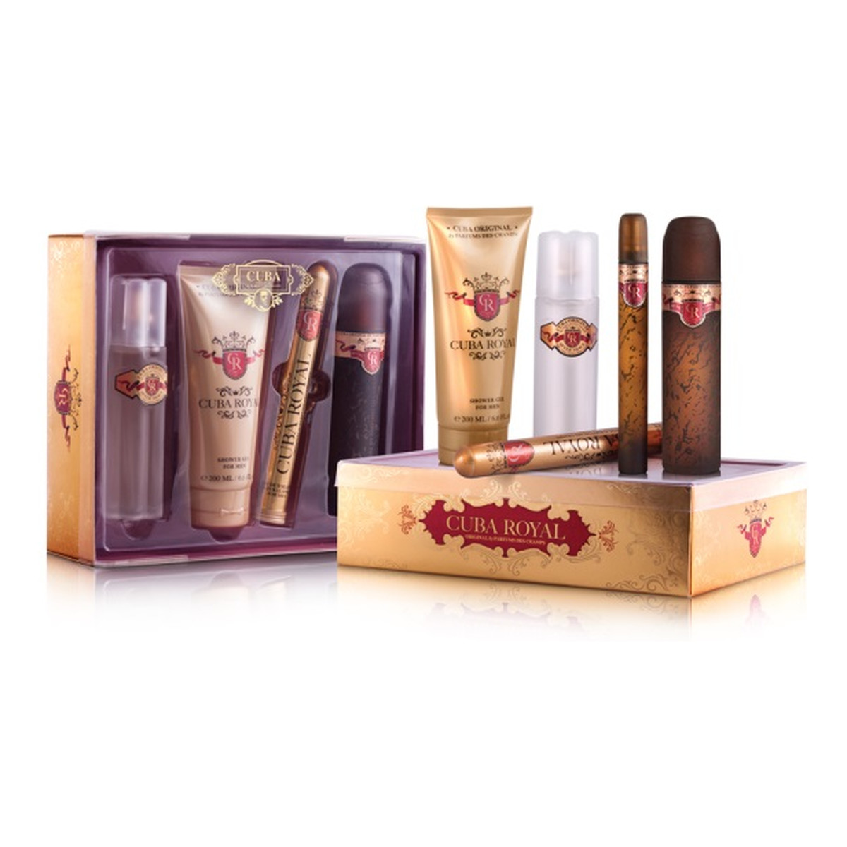 Cuba Cuba Royal Zestaw woda toaletowa spray 100ml + woda toaletowa spray 15ml + żel pod prysznic 200ml + woda po goleniu 100ml