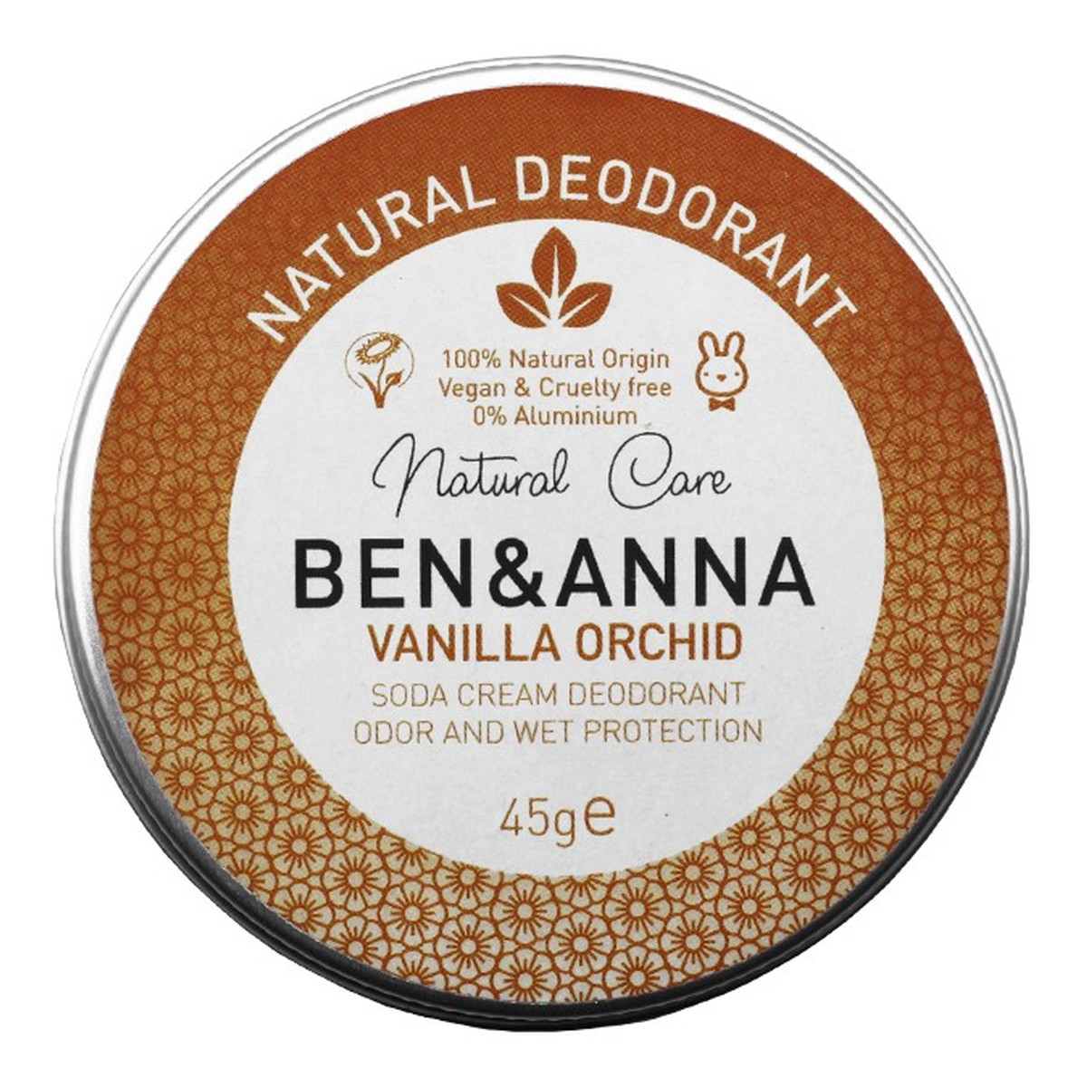 Ben&Anna Natural Deodorant naturalny dezodorant w kremie w aluminiowej puszce Vanilla Orchid 45g