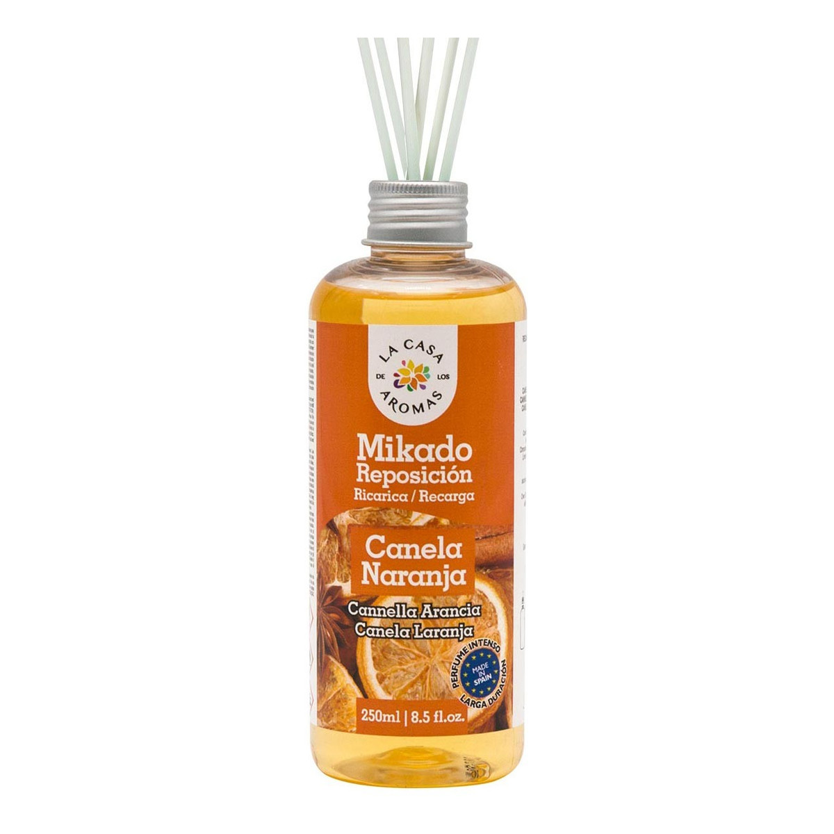 La Casa De Los Aromas Mikado Reposicion Olejek zapachowy zapas cynamon i pomarańcza 250ml