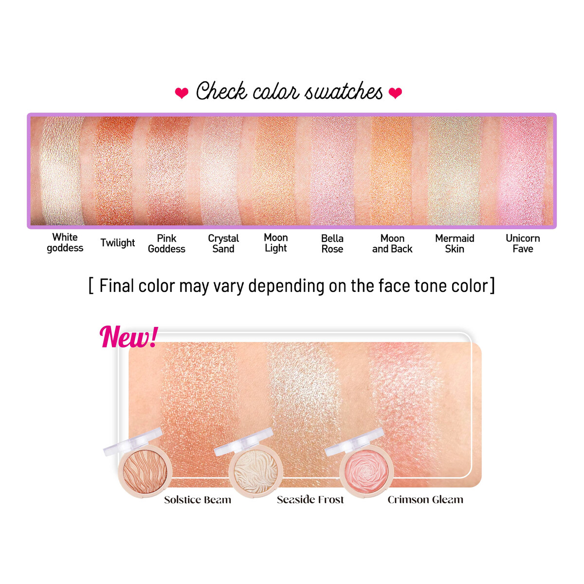 J.Cat Beauty You Glow Girl Wypiekany rozświetlacz do twarzy i ciała 8.5g