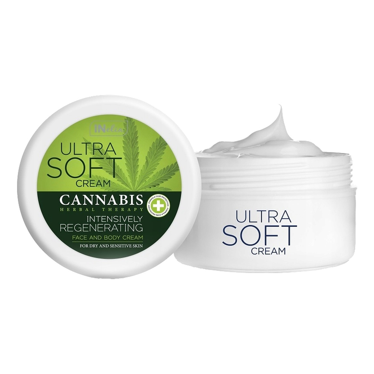 INelia Ultra Soft Krem do twarzy i ciała z konopi intensywnie regenerujący Cannabis 200ml