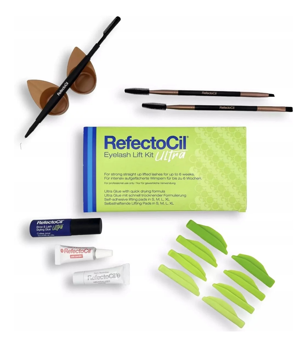 2x tubka żelu do liftingu 3,5ml + 2x neutralizator 3,5ml + klej do liftingu 4ml + 2x pędzel do brwi + 2x plastikowa miseczka + 2x podkładki do liftingu rzęs