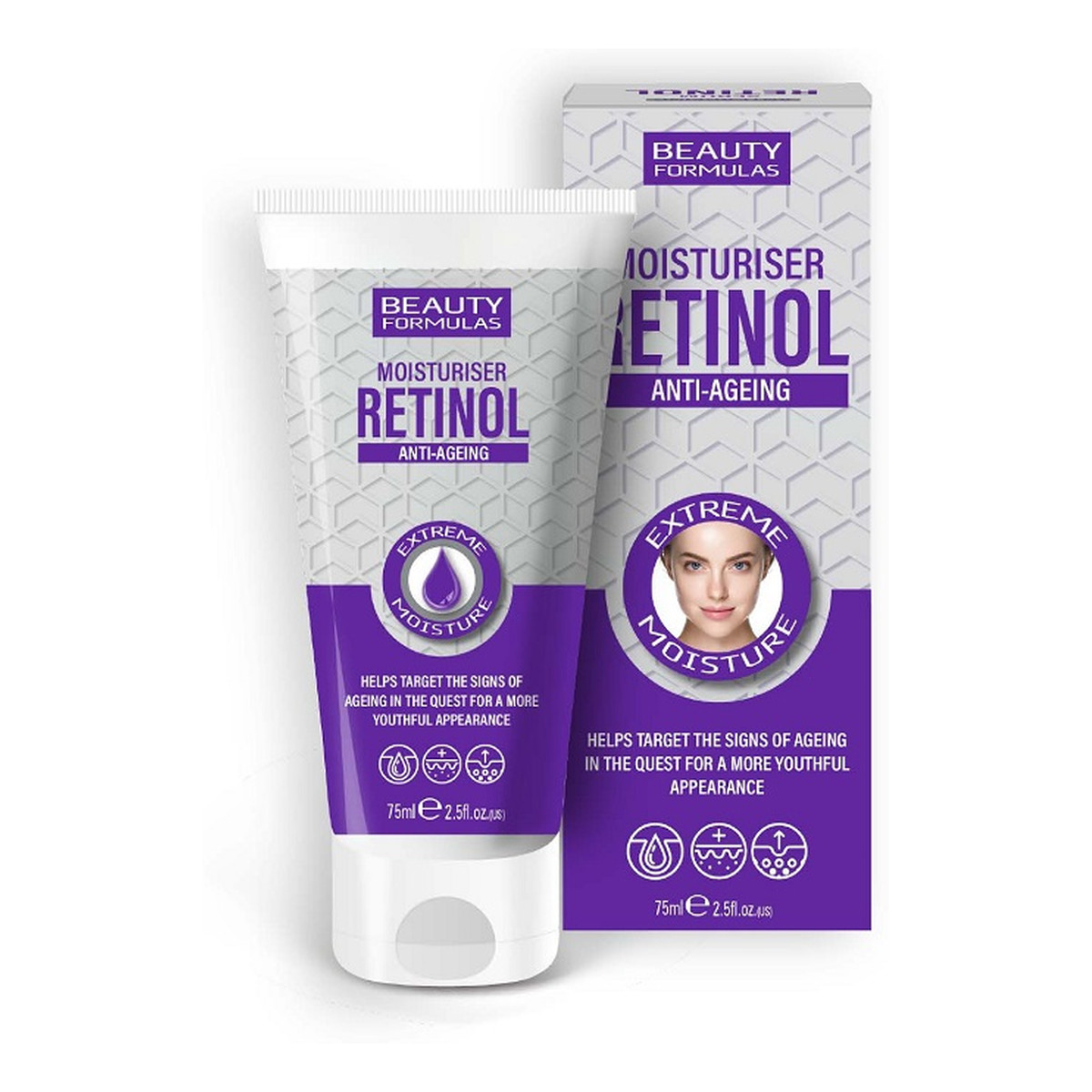 Beauty Formulas Retinol Anti-Ageing Moisturiser nawilżający Krem do twarzy 75ml