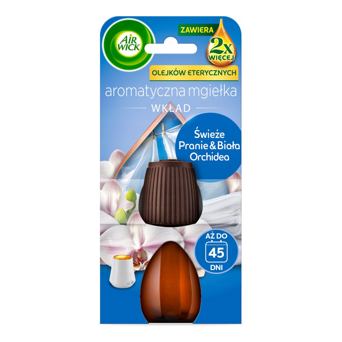 Air Wick Aroma Mist Mgiełka z olejkami zapas Świeże Pranie & Biała Orchidea 20ml