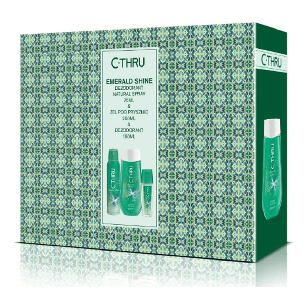 C-Thru Zestaw prezentowy Emerald Shine (Deo spray 150 ml + Dezodorant 75ml+Żel pod prysznic 250ml)