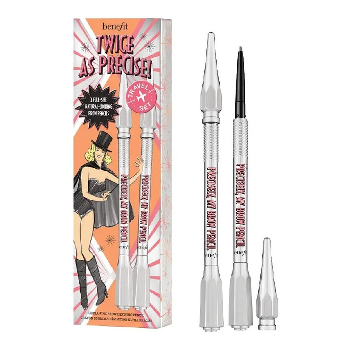 Benefit Twice As Precise! My Brow Pencil Duo Zestaw kredek do brwi 4 warm deep brown 2x0.08g