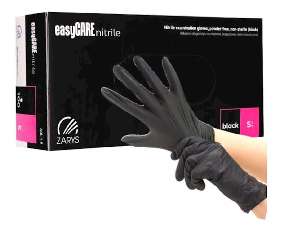 Rękawice diagnostyczne Nitrylowe bezpudrowe niesterylne czarne S 100szt.