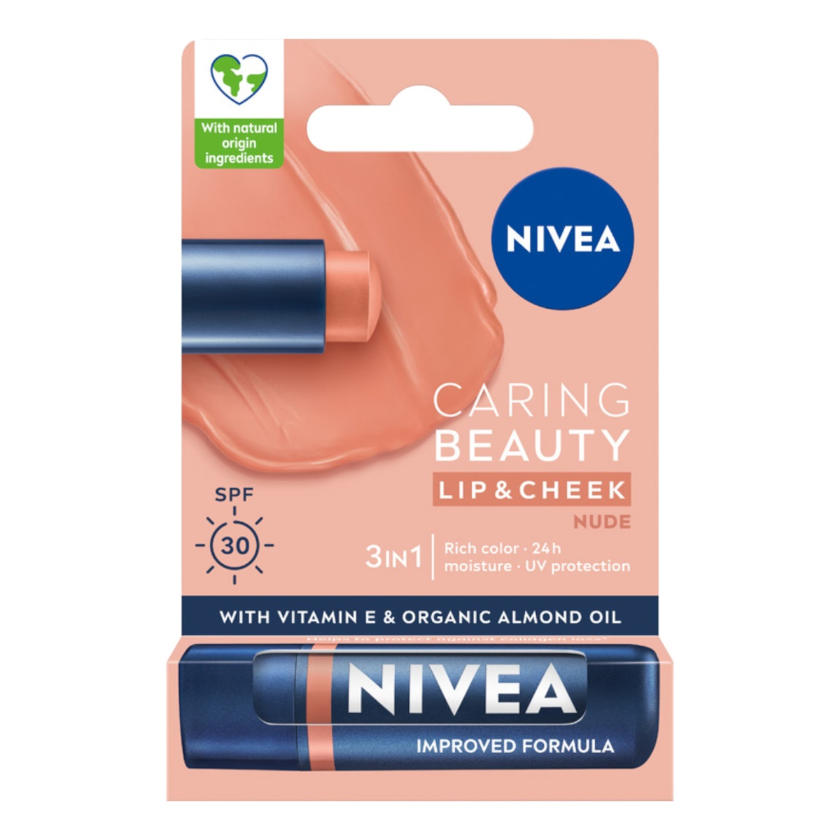 Nivea Caring Beauty Pielęgnująca Pomadka do Ust 3w1 Nude 4.8g