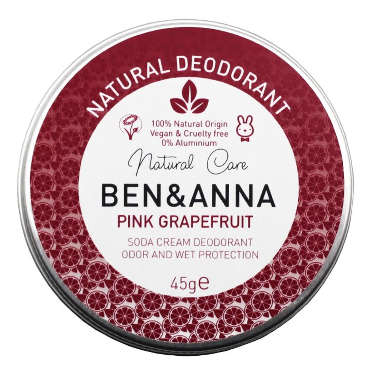 Natural Deodorant naturalny dezodorant w kremie w aluminiowej puszce Pink Grapefruit