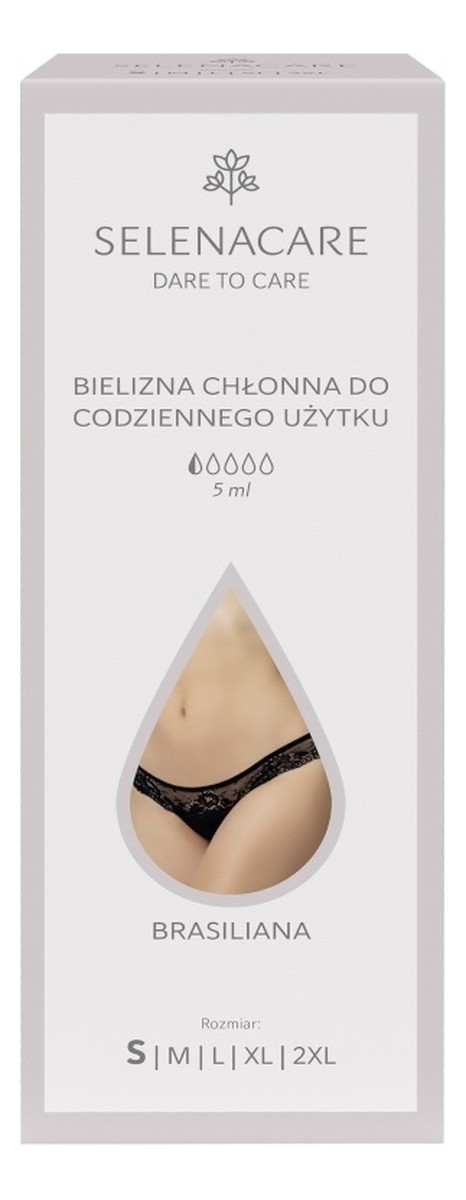 Braziliana bielizna chłonna do codziennego użytku czarna s