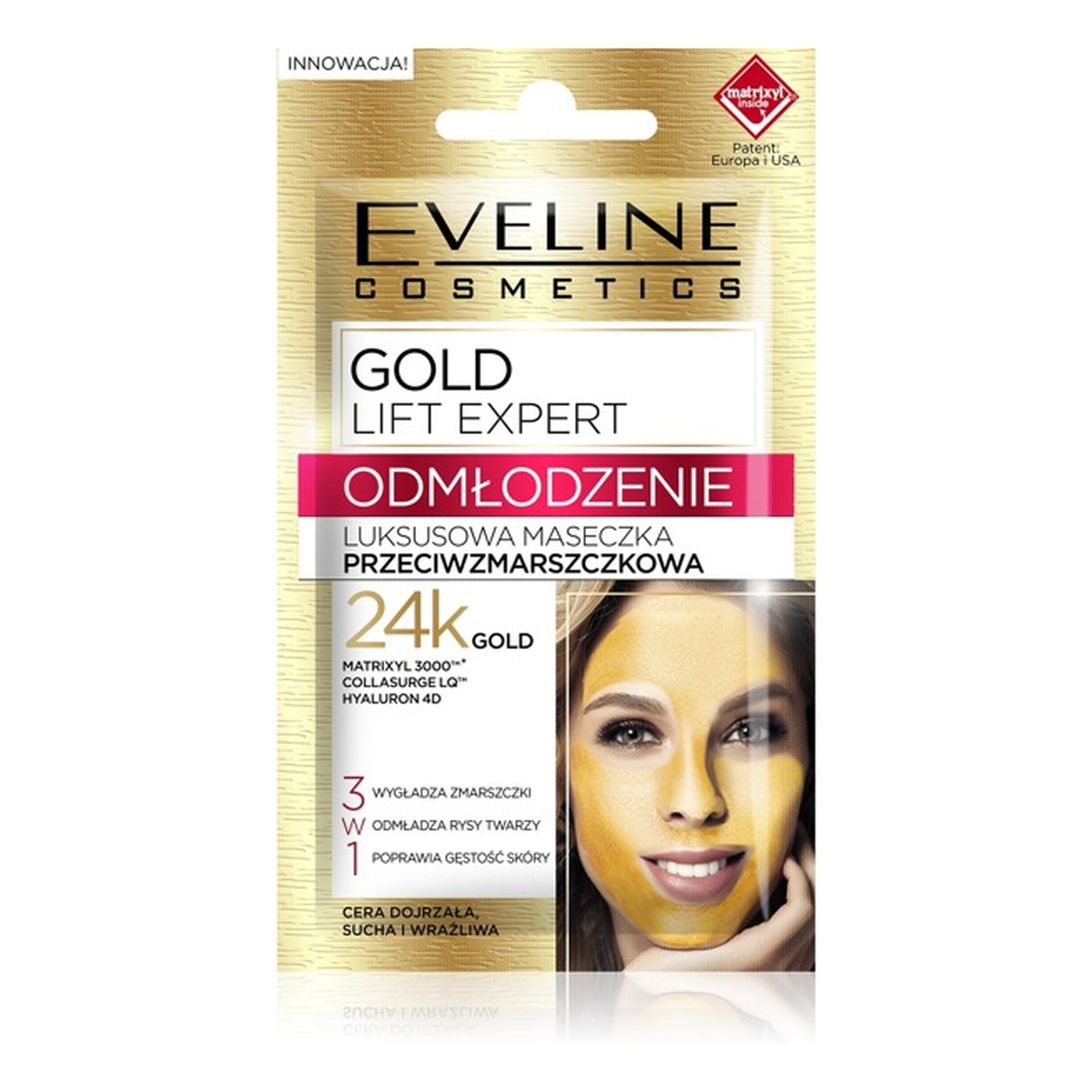 Eveline Gold Lift Expert Odmłodzenie maseczka przeciwzmarszczkowa luksusowa - saszetka 7ml