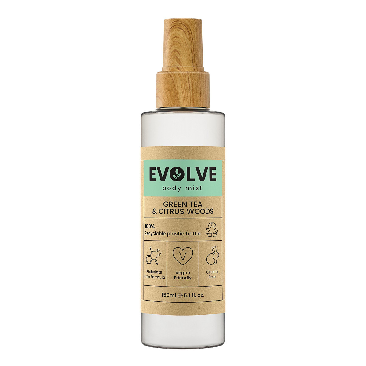 Evolve Green Tea & Citrus Woods Perfumowana mgiełka do ciała 150ml