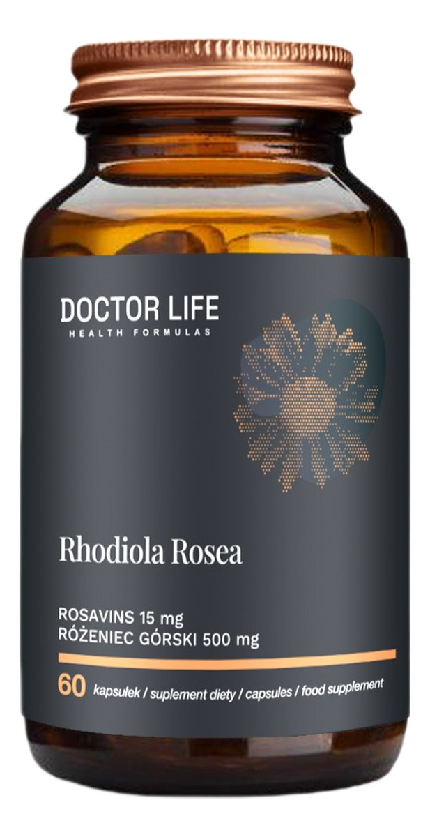 Rhodiola rosea ekstrakt z korzenia różeńca górskiego 500 mg i rozawiny 15mg 60 kapsułek