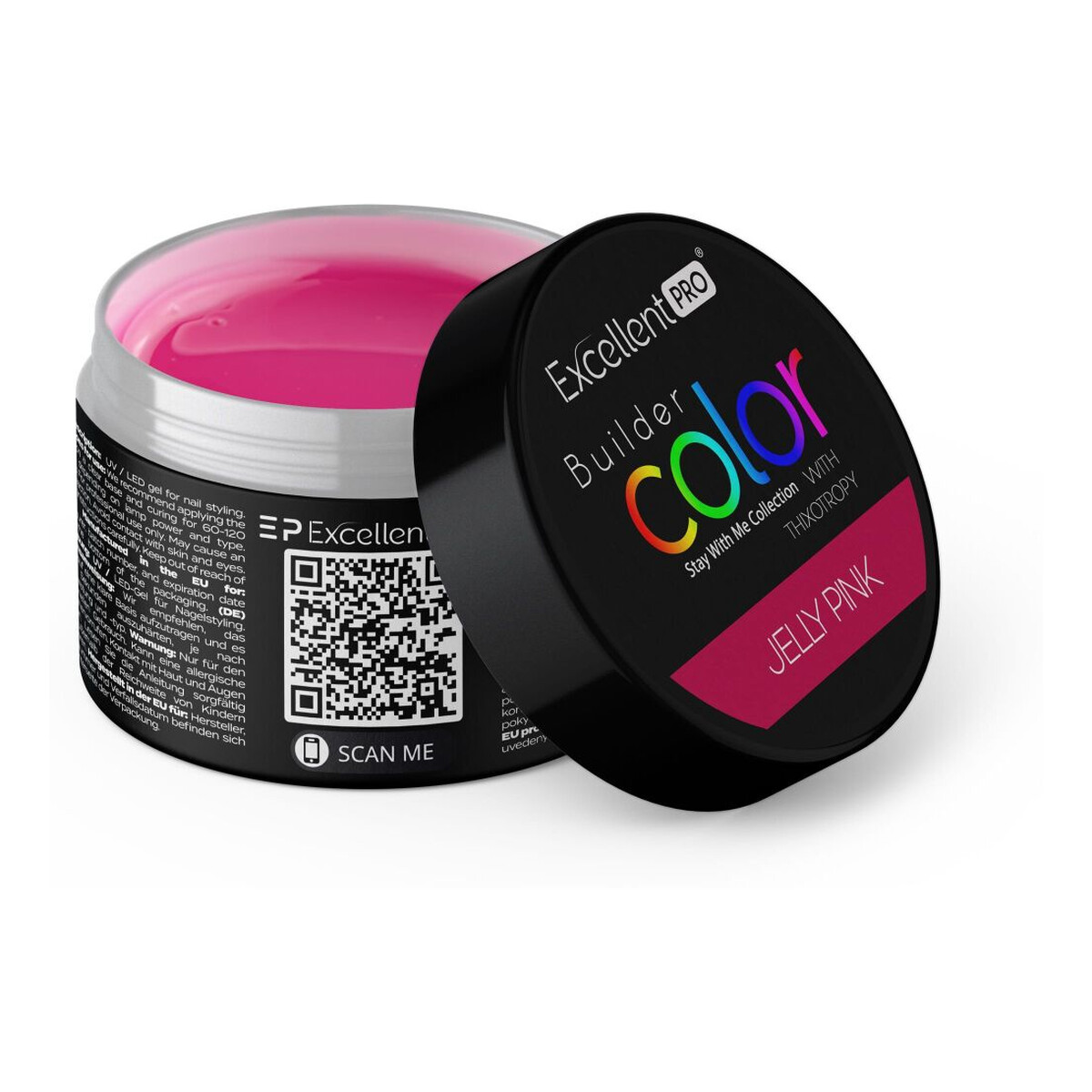 Excellent PRO Builder Color With Thixotropy Żel budujący jelly pink 15g