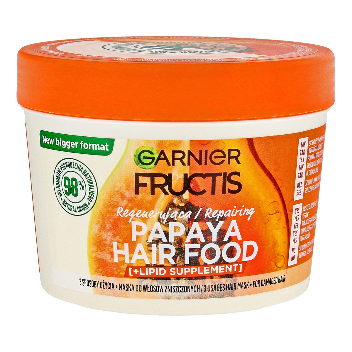 Garnier Fructis Hair Food Maska regenerująca do włosów zniszczonychch - Papaya 400ml