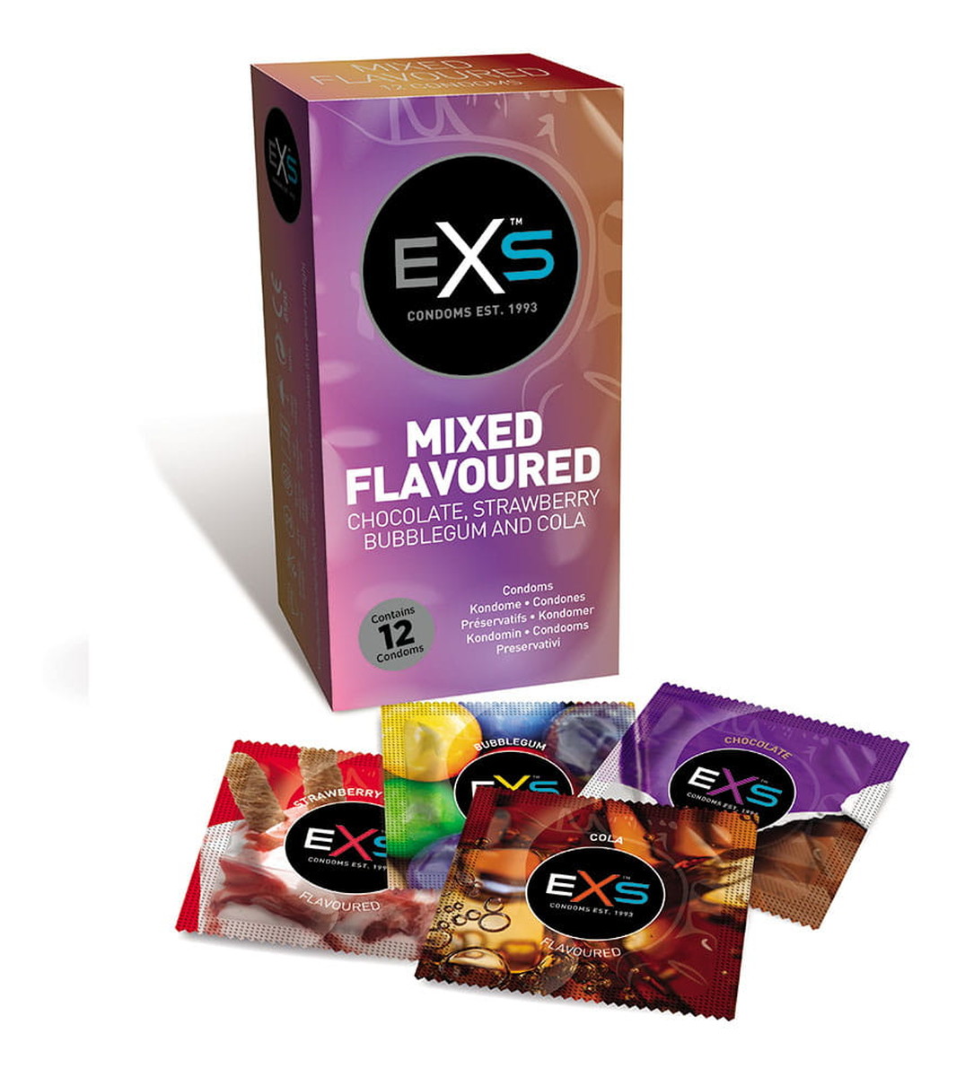 Mixed flavoured condoms smakowe prezerwatywy 12szt.