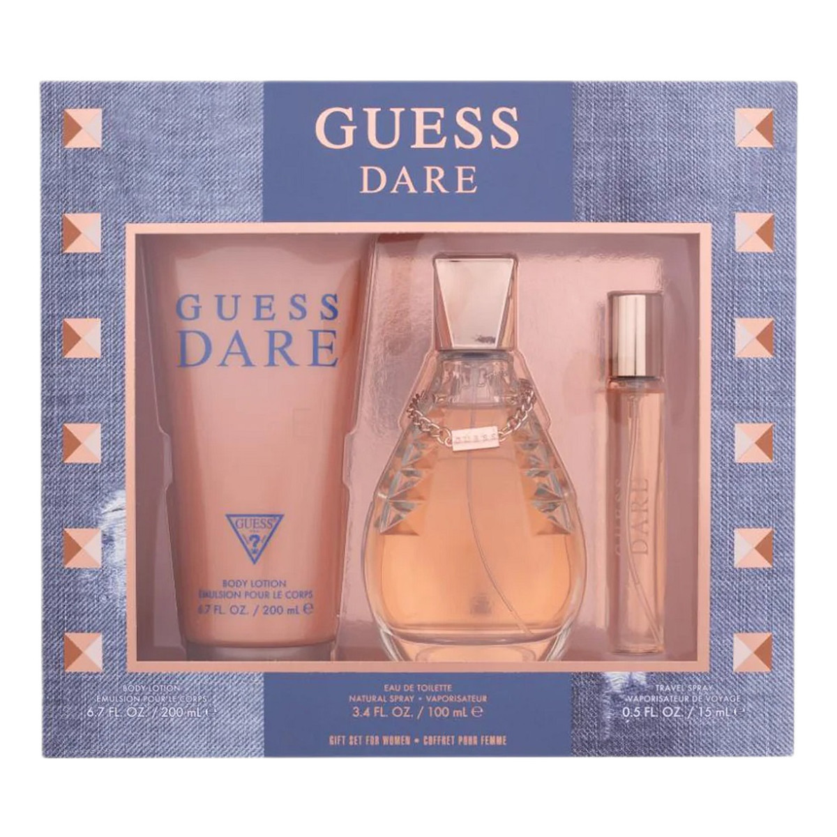 Guess Dare Zestaw woda toaletowa spray 100ml + woda toaletowa spray 15ml + balsam do ciała 200ml