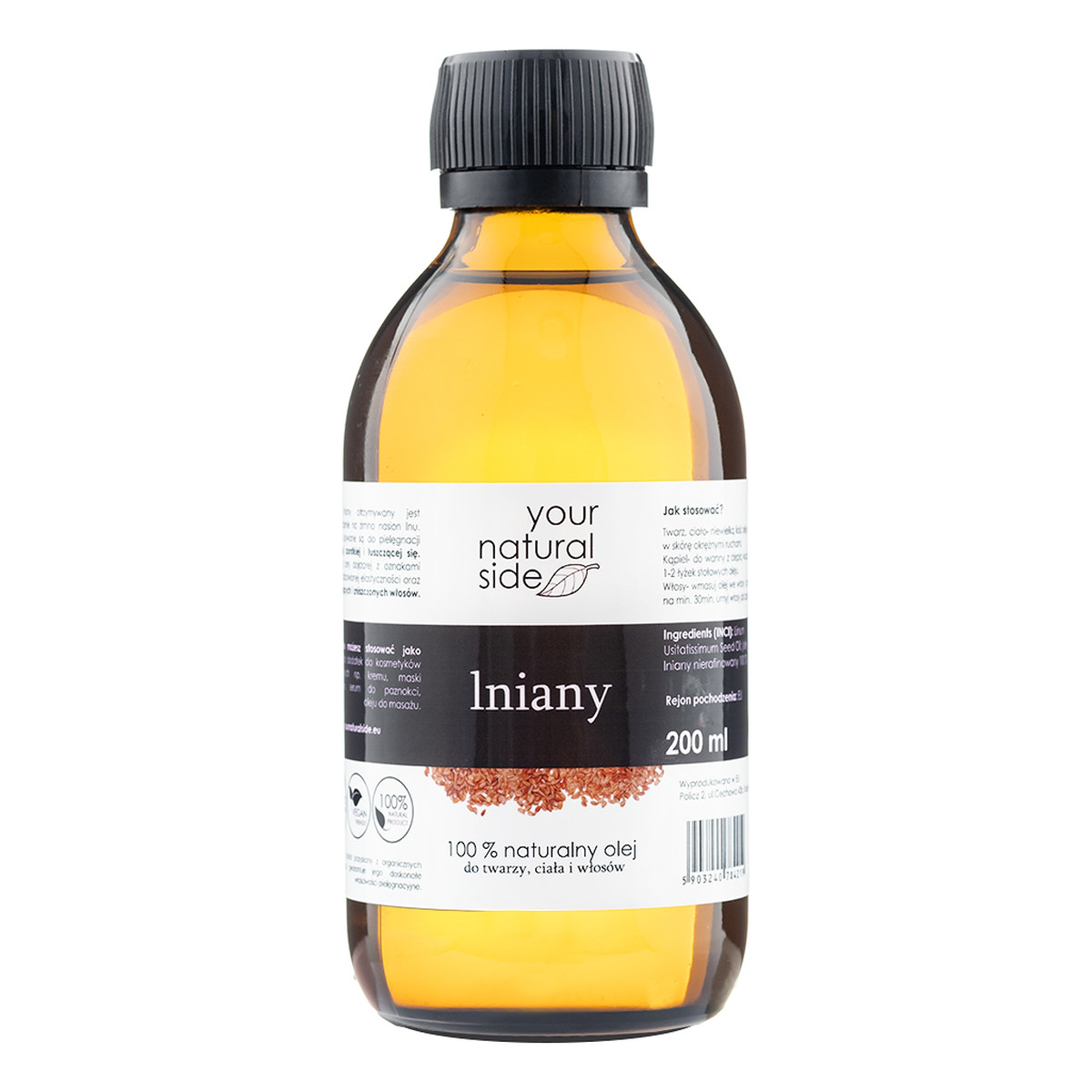 Your Natural Side Lniany organic (olej, nierafinowany) 200ml