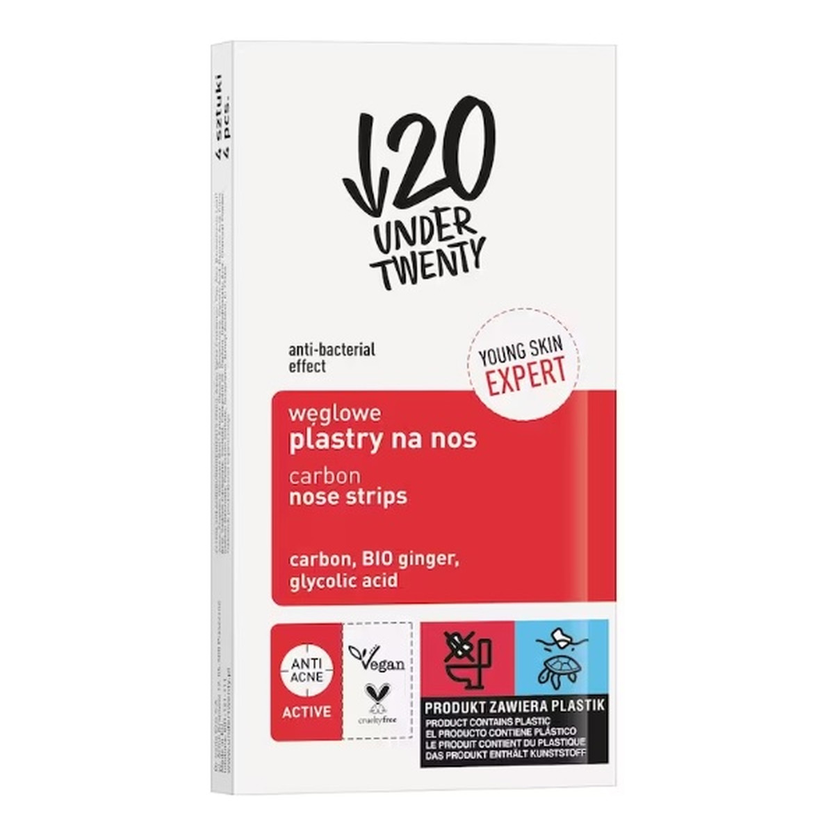 Under Twenty Węglowe plastry na nos 4szt.