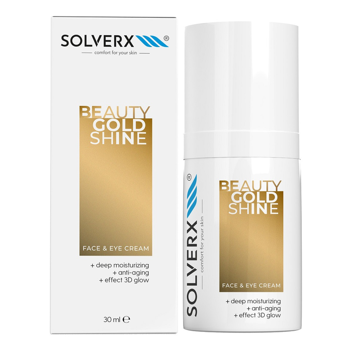 Solverx Beauty Gold Shine Krem do twarzy i pod oczy 30ml