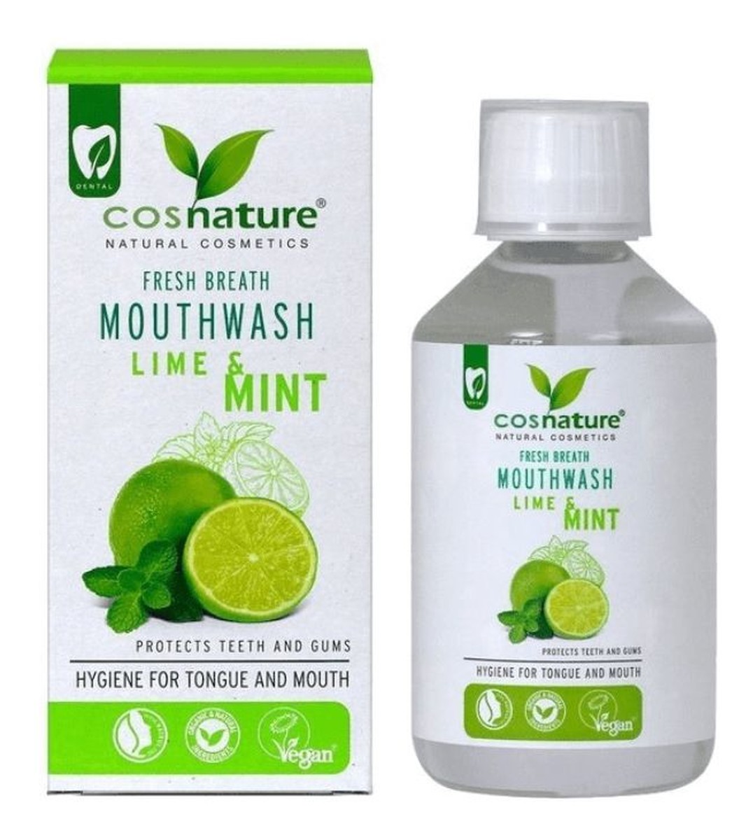 Fresh breath mouthwash naturalny płyn do płukania jamy ustnej o smaku limonki i mięty