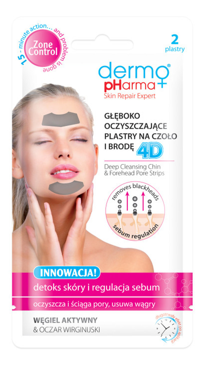Głęboko oczyszczające plasterki na brodę i czoło