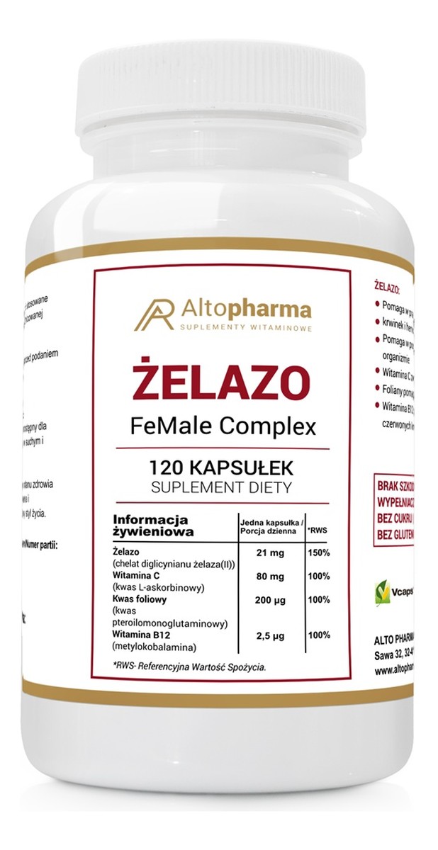 Żelazo female complex suplement diety 120 kapsułek
