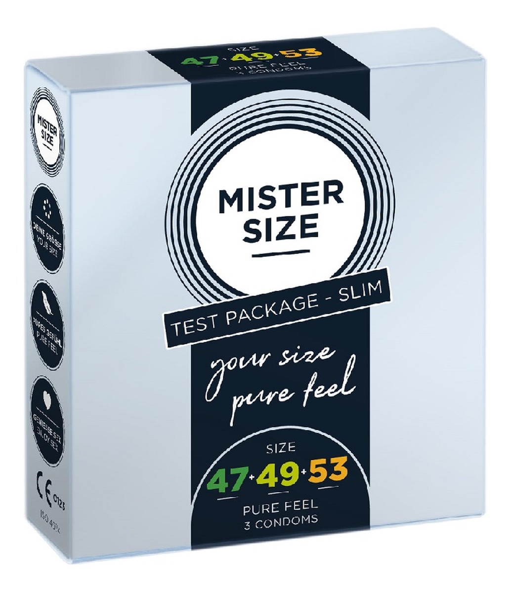 Condoms prezerwatywy dopasowane do rozmiaru 47mm 49mm 53mm 3szt.