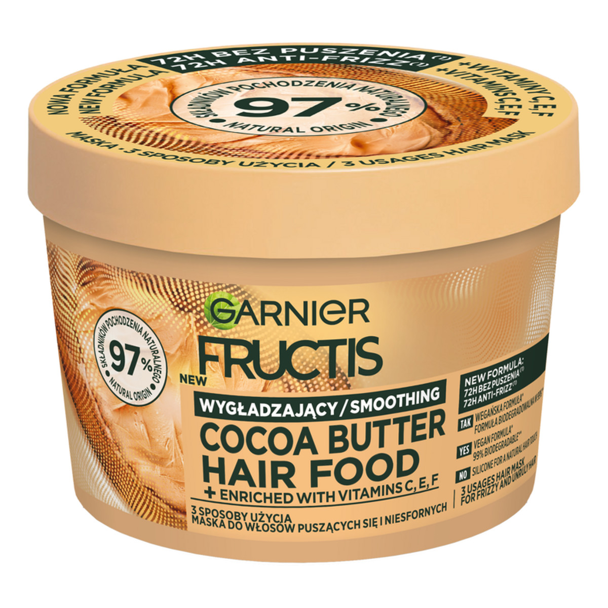 Garnier Fructis Cocoa Butter Hair Food Maska wygładzająca do włosów puszących się 400ml