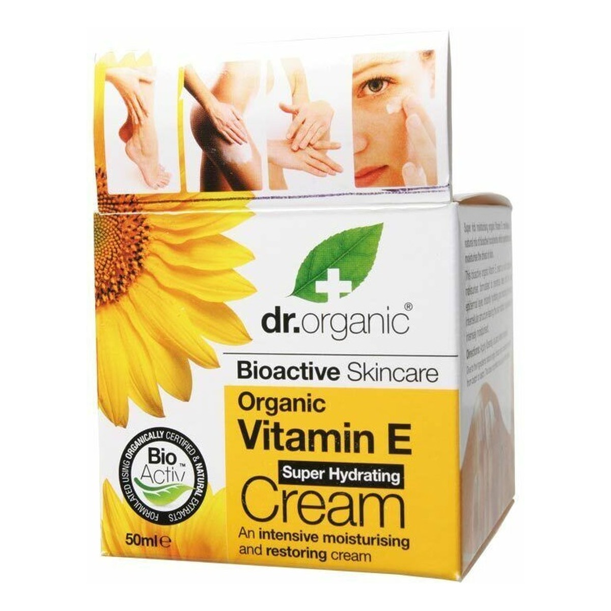 Dr.Organic Vitamin E Super Hydrating Cream intensywnie nawilżająco-regenerujący Krem do skóry normalnej i suchej 50ml