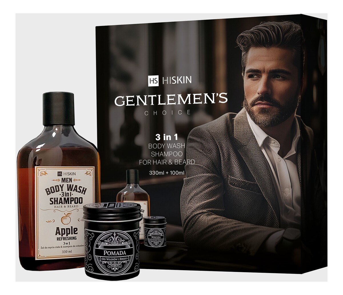 Zestaw do włosów i brody Whisky Szampon 330 ml Pomada do włosów i brody