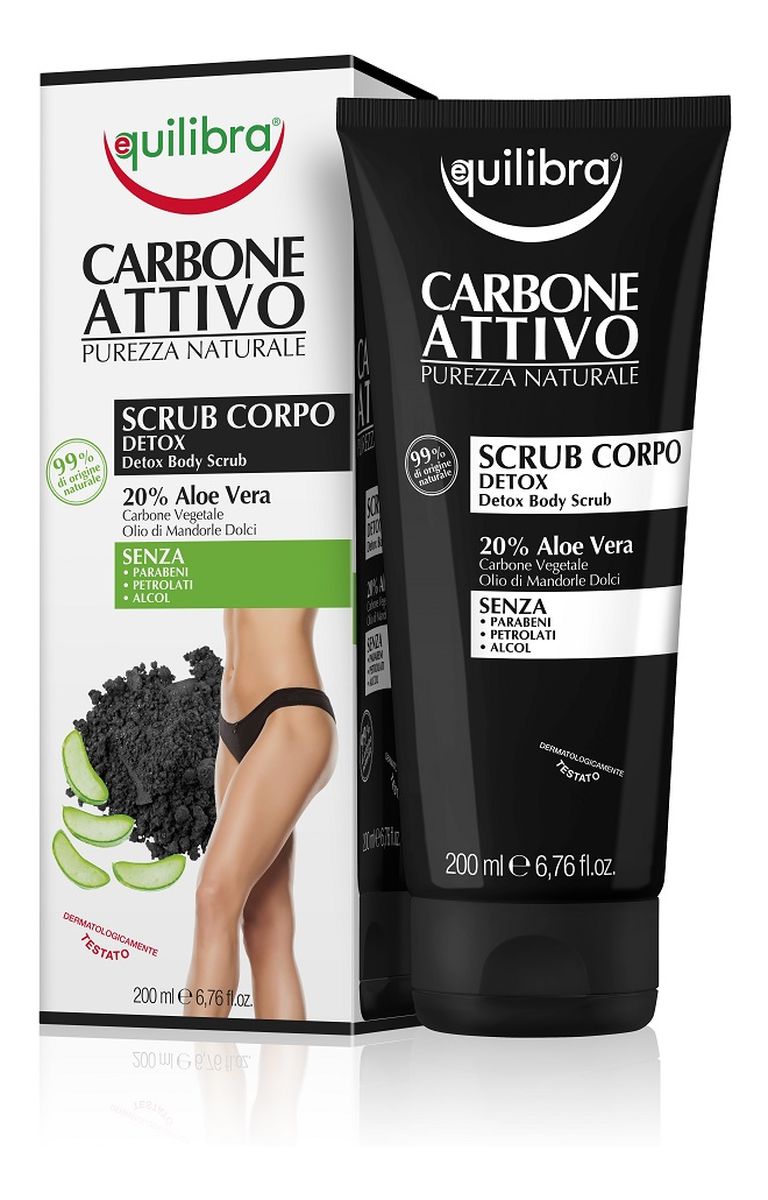 Carbone detox body scrub oczyszczający peeling do ciała z aktywnym węglem