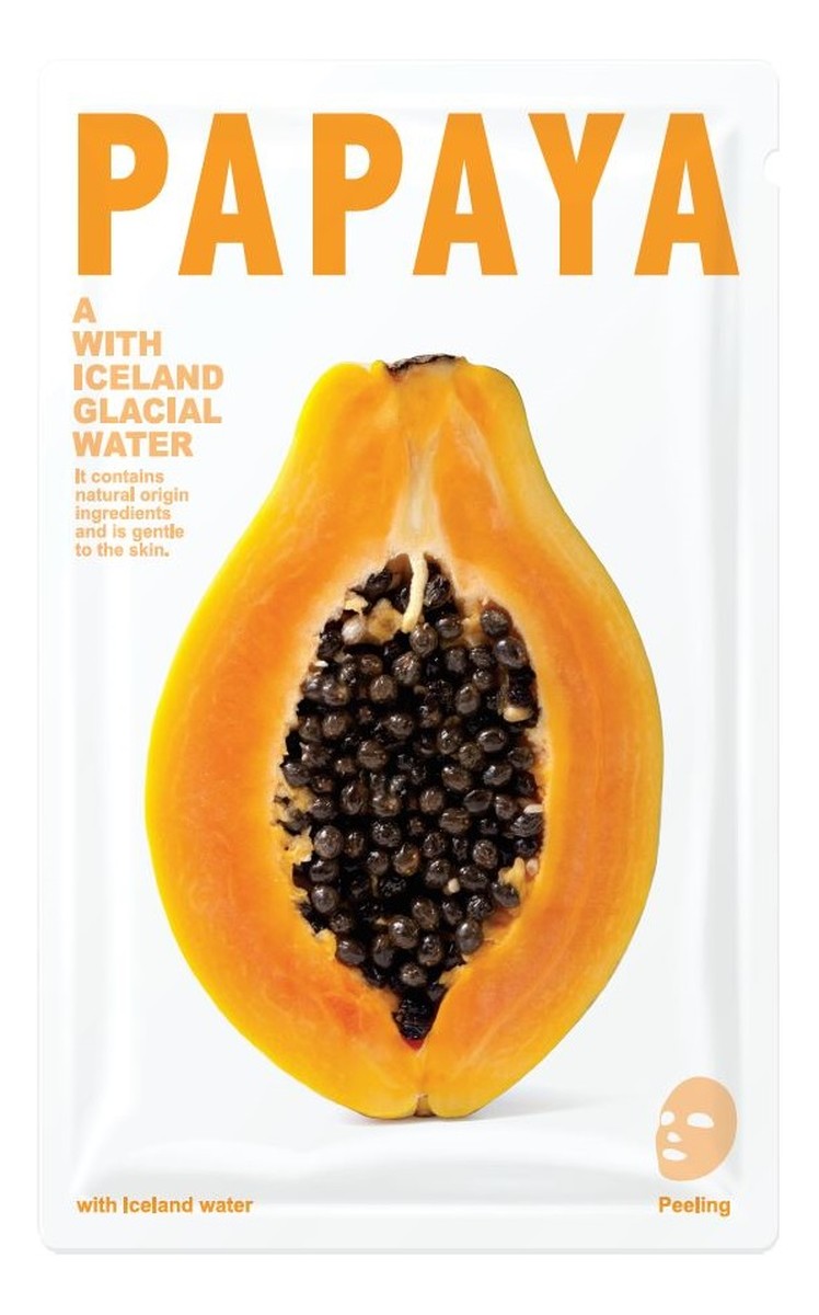 Mask A With Iceland Glacial Water wygładzająca maseczka w płacie Papaya