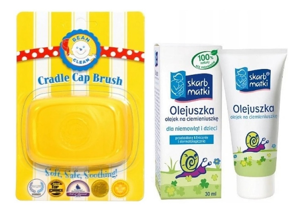 na ciemieniuszkę + szczoteczka na ciemieniuchę Bean Clean