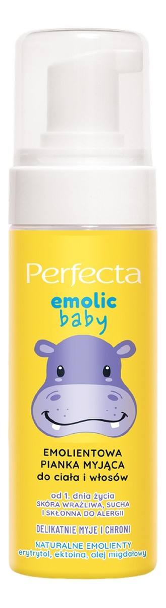 Emolic baby emolientowa pianka myjąca do ciała i włosów