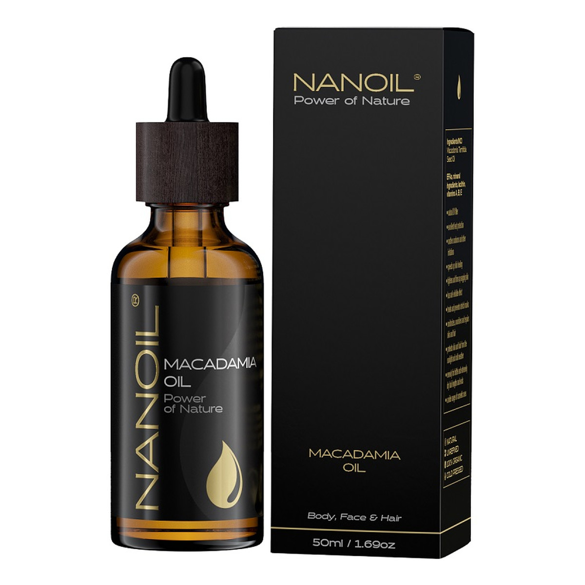 Nanoil Macadamia Oil olejek makadamia do pielęgnacji włosów i ciała 50ml