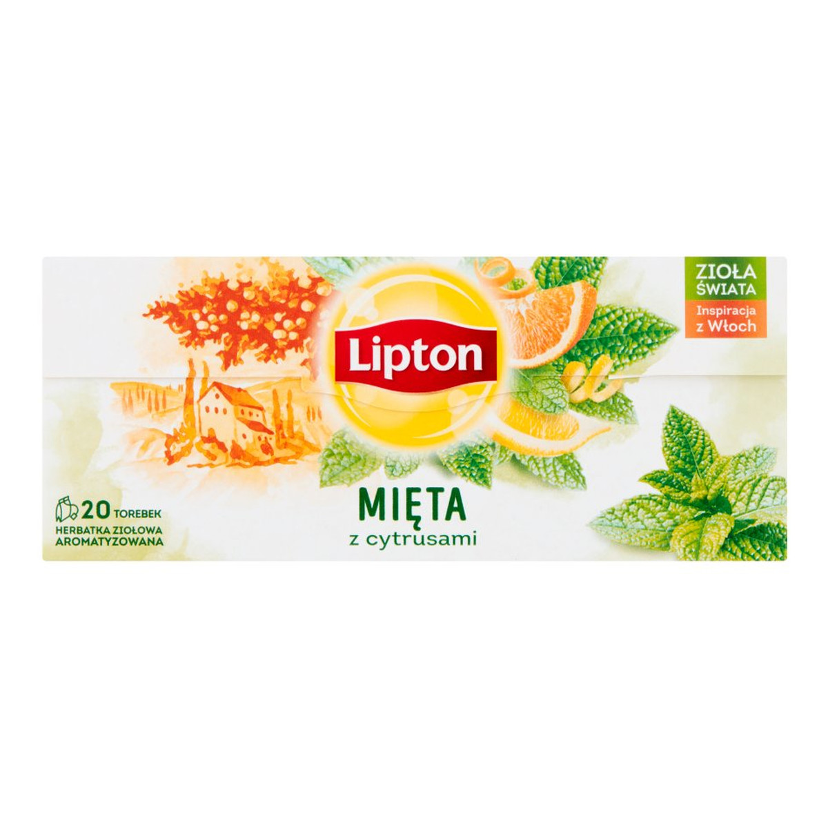 Lipton Herbatka ziołowa aromatyzowana mięta z cytrusami 20 torebek 26g