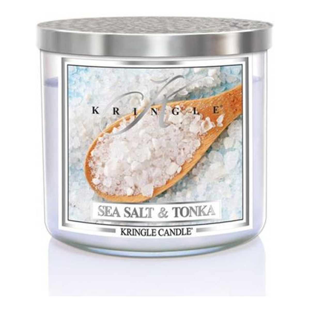 Kringle Candle Tumbler świeca zapachowa z trzema knotami sea salt & tonka 411g