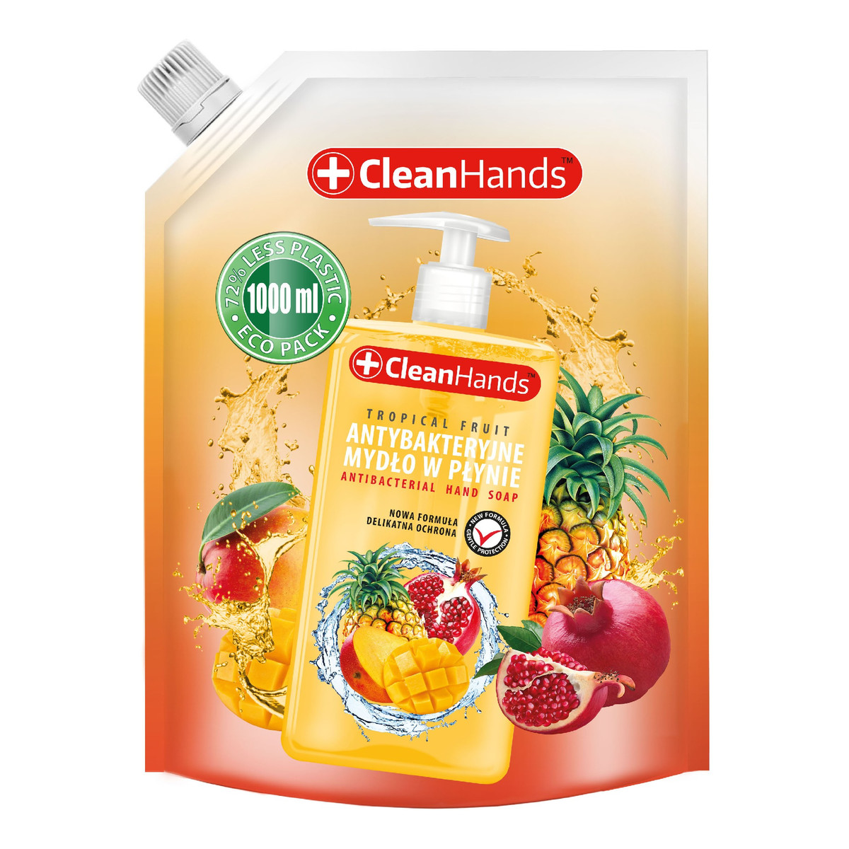 Clean Hands Mydło antybakteryjne Owoce tropikalne zapas 1000ml