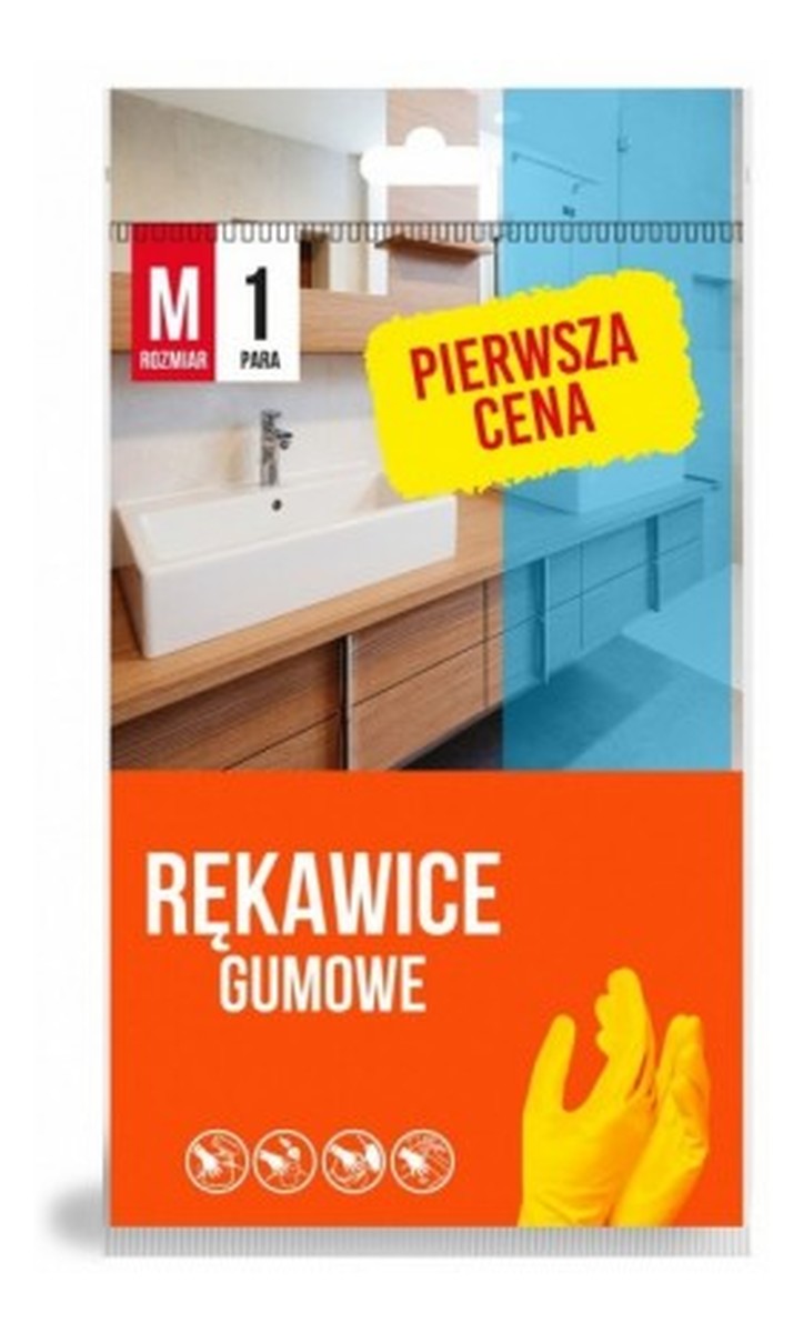 Rękawice gumowe M