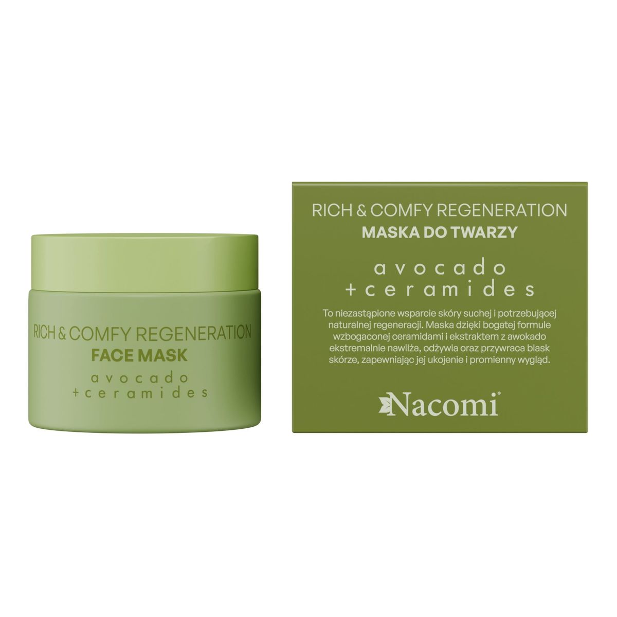 Nacomi Rich&comfy regeneration Avokado Krem pod oczy + Maseczka do twarzy