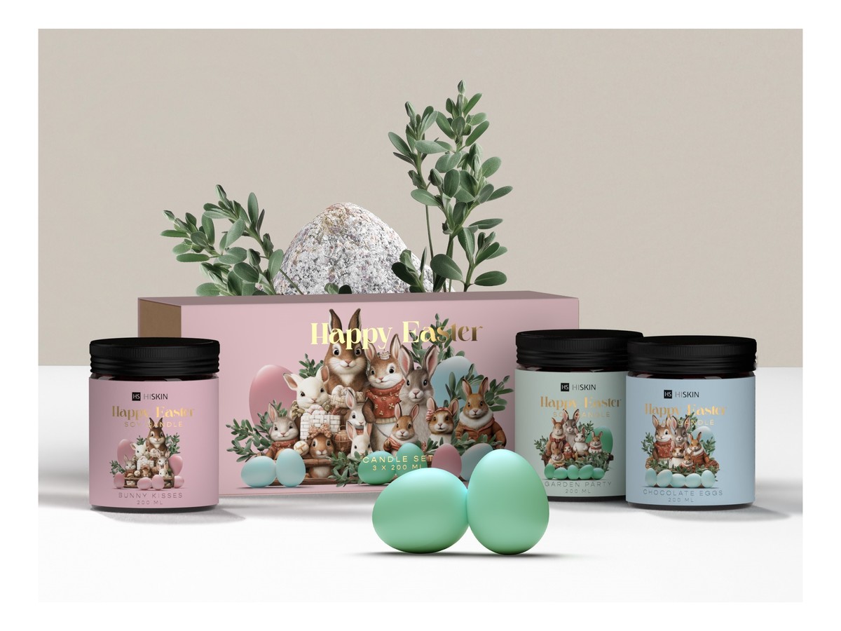 Zestaw świec sojowych 200 mlx3-chocolate eggs,garden party,bunny kisses