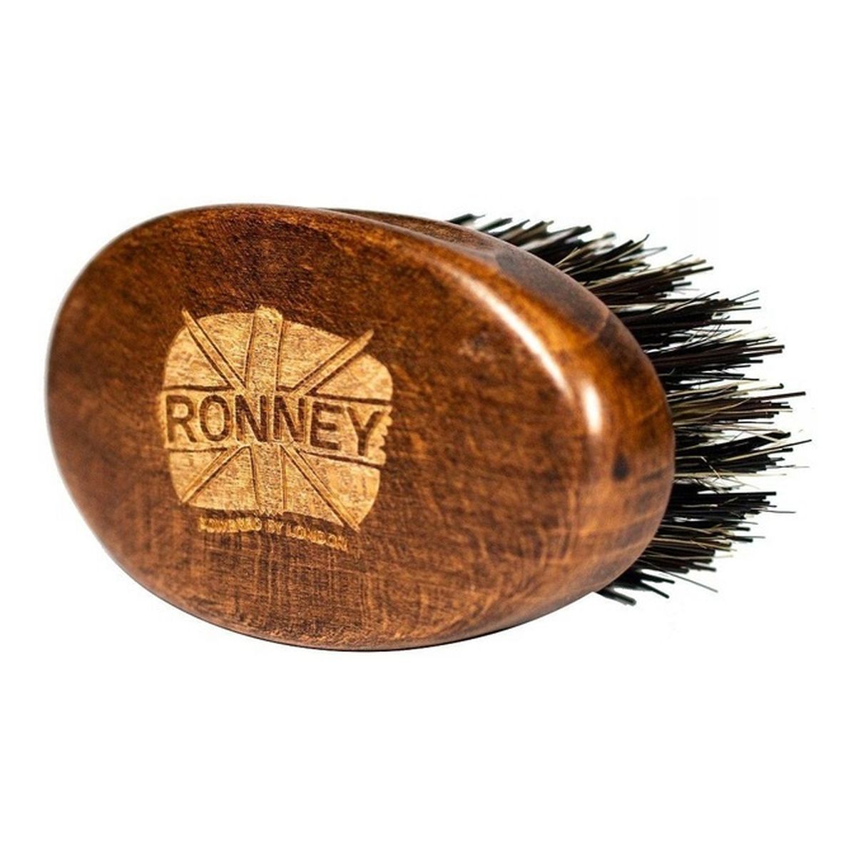 Ronney Wooden Beard Brush drewniana szczotka do brody z naturalnego włosia Mała Ciemna