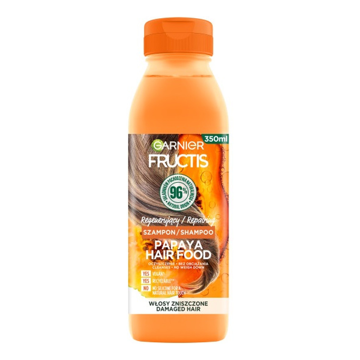 Garnier Fructis Papaya Hair Food szampon regenerujący do włosów zniszczonych 350ml