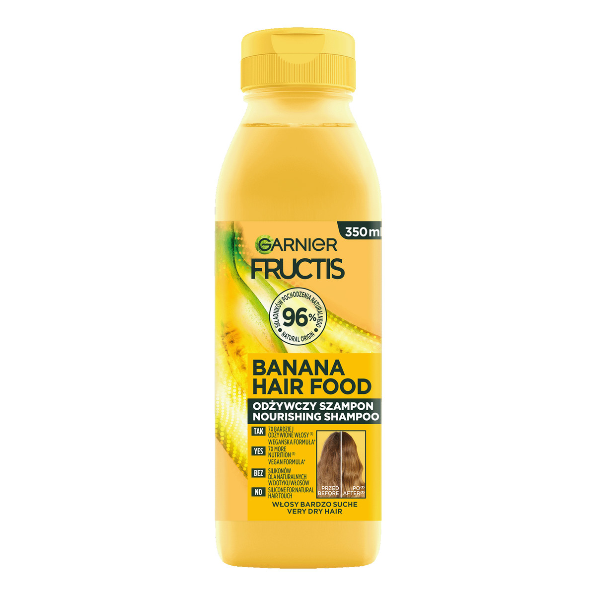 Garnier Fructis Banana Hair Food Odżywczy szampon do włosów bardzo suchych 350ml