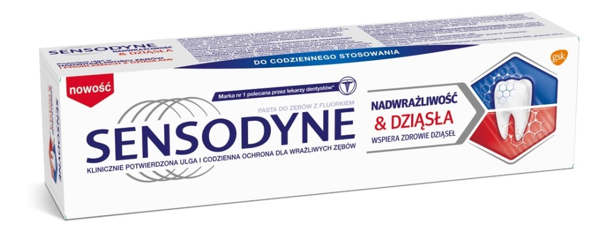Nadwrażliwość i dziąsła pasta do zębów